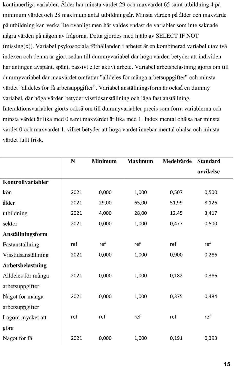 Detta gjordes med hjälp av SELECT IF NOT (missing(x)).
