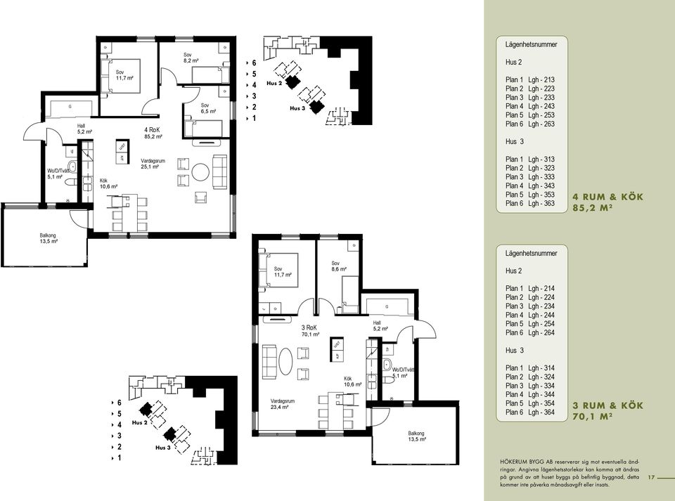 Plan 1 Lgh - 14 Plan Lgh - 4 Plan 3 Lgh - 34 Plan 4 Lgh - 44 Plan Lgh - 4 SKALA 1:100 SKALA 1 1:100 0 METER, m² Plan 6 Lgh - 64 us 3 3 RoK 70,1 m² 1 0 METER 8,6 m² Kök 10,6 m² U/ST K/F Plan 1 Lgh -