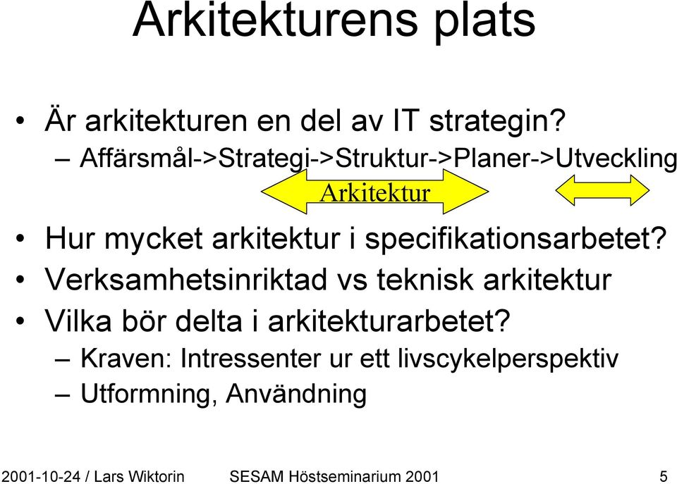 specifikationsarbetet?