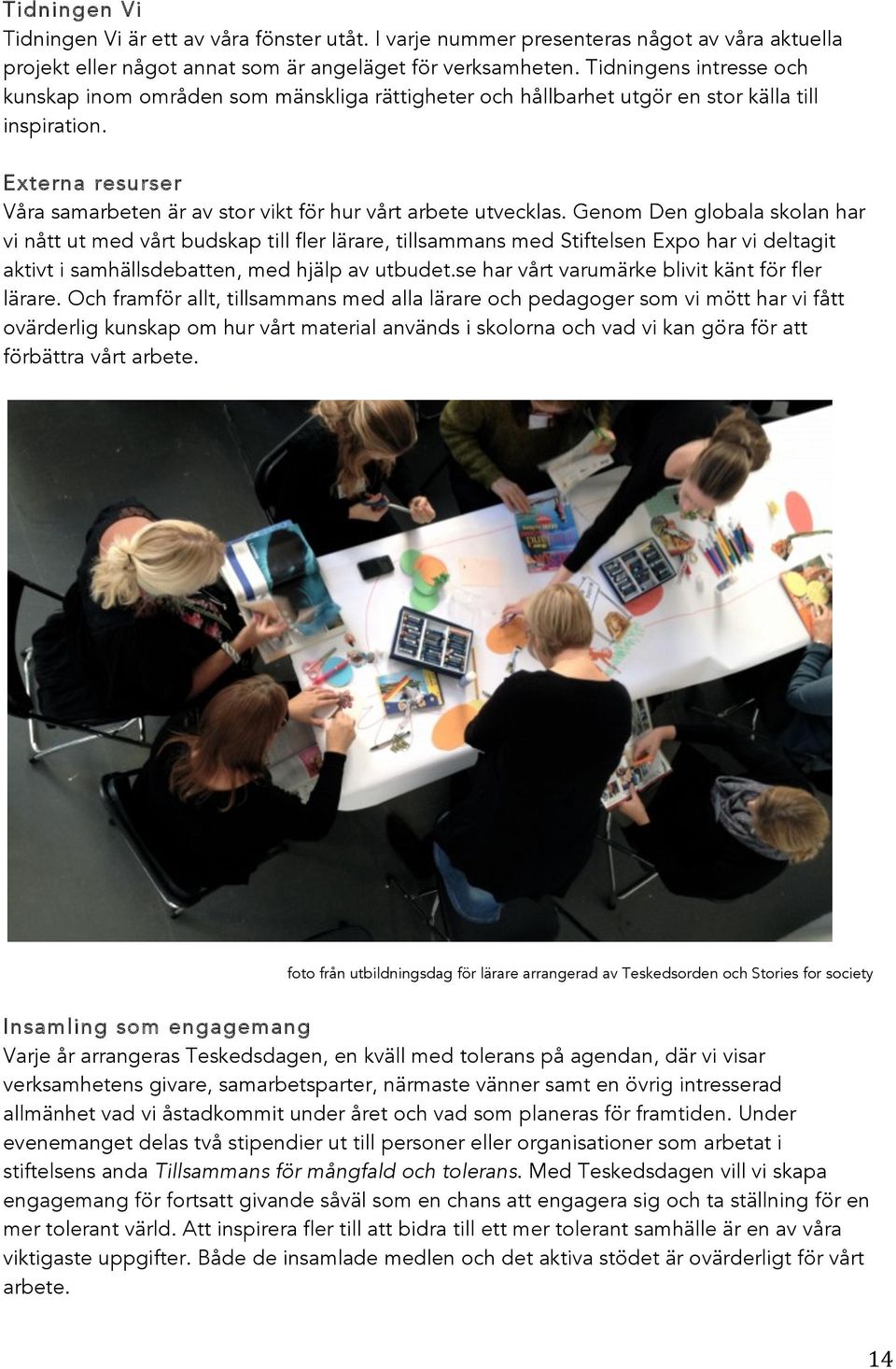 Externa resurser Våra samarbeten är av stor vikt för hur vårt arbete utvecklas.