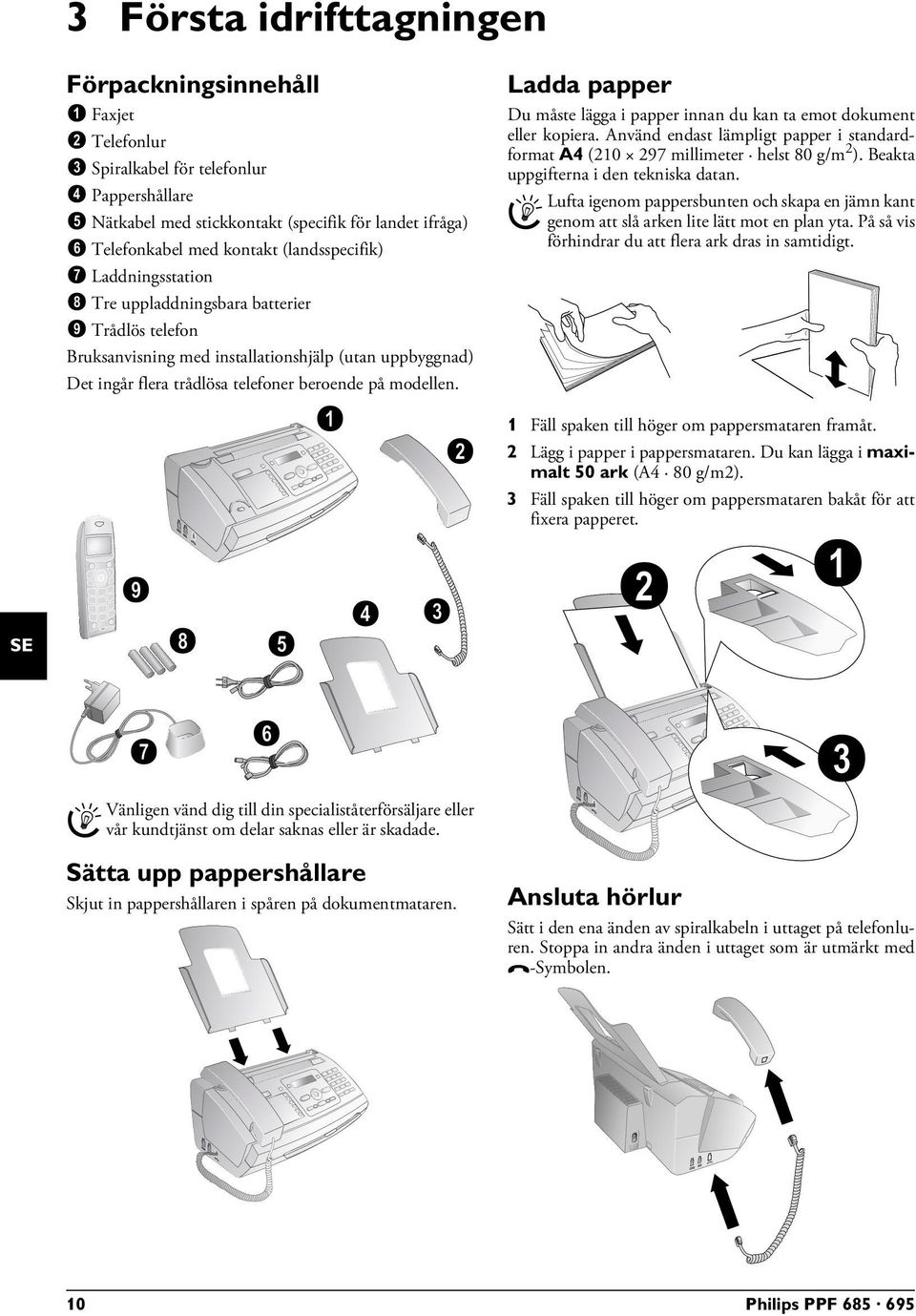 uppbyggnad) Flera trådlösa telefoner Det ingår flera trådlösa telefoner beroende på modellen.