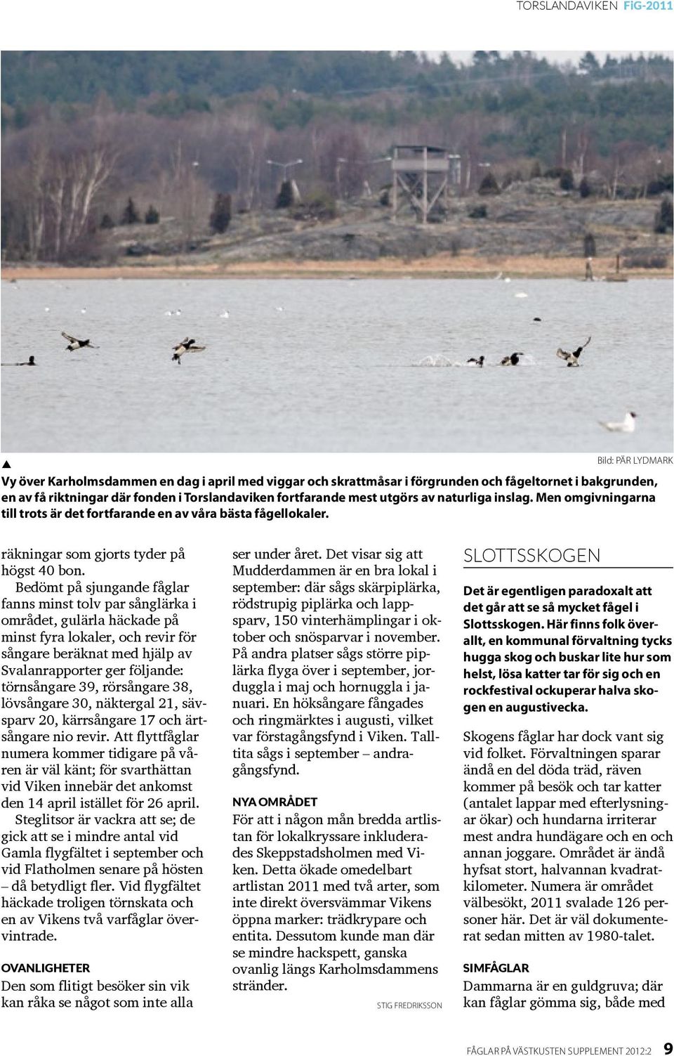 Bedömt å sjungande fåglar fanns minst tolv ar sånglärka i området, gulärla häckade å minst fyra lokaler, och revir för sångare beräknat med hjäl av Svalanraorter ger följande: törnsångare 39,