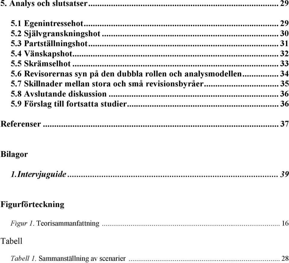 7 Skillnader mellan stora och små revisionsbyråer... 35 5.8 Avslutande diskussion... 36 5.9 Förslag till fortsatta studier.