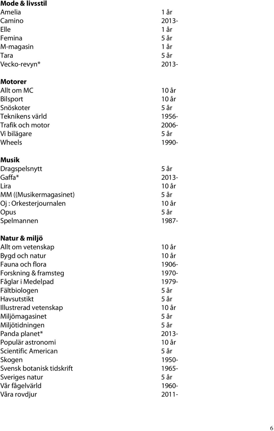 vetenskap Bygd och natur Fauna och flora 1906- Forskning & framsteg 1970- Fåglar i Medelpad 1979- Fältbiologen Havsutstikt Illustrerad vetenskap Miljömagasinet