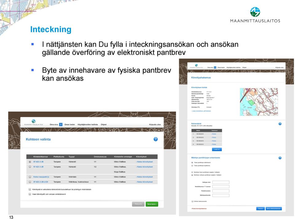 överföring av elektroniskt pantbrev Byte