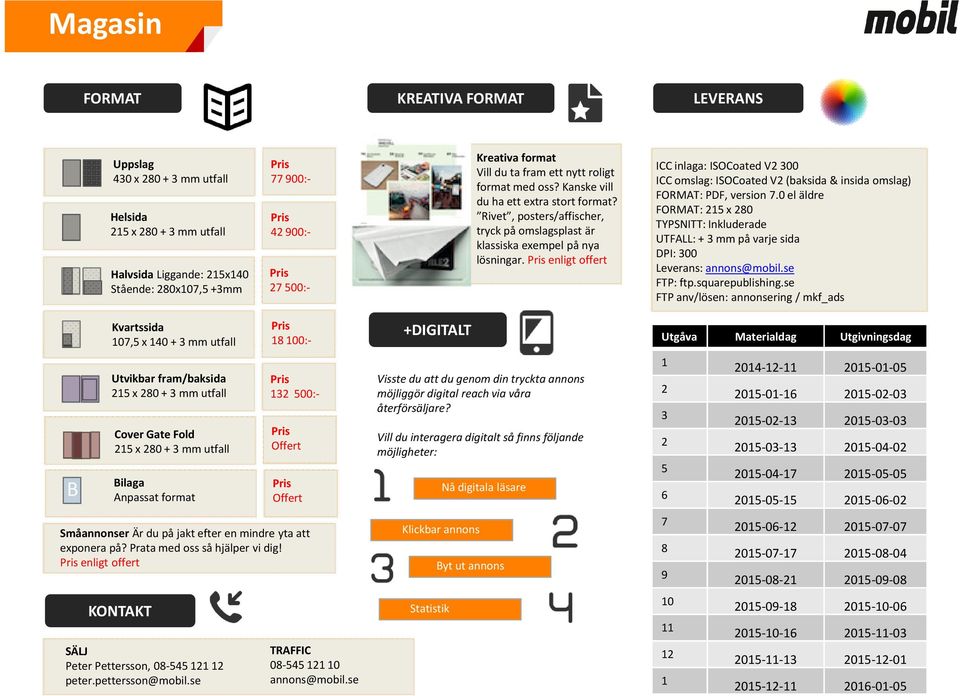 enligt offert ICC inlaga: ISOCoated V2 300 ICC omslag: ISOCoated V2 (baksida & insida omslag) FORMAT: PDF, version 7.