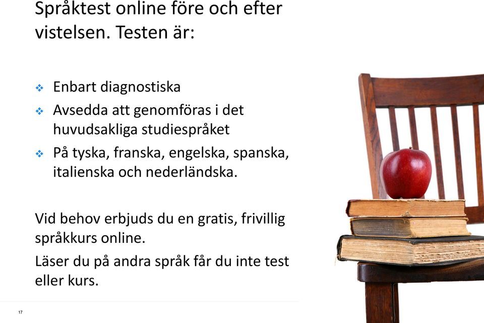 studiespråket På tyska, franska, engelska, spanska, italienska och