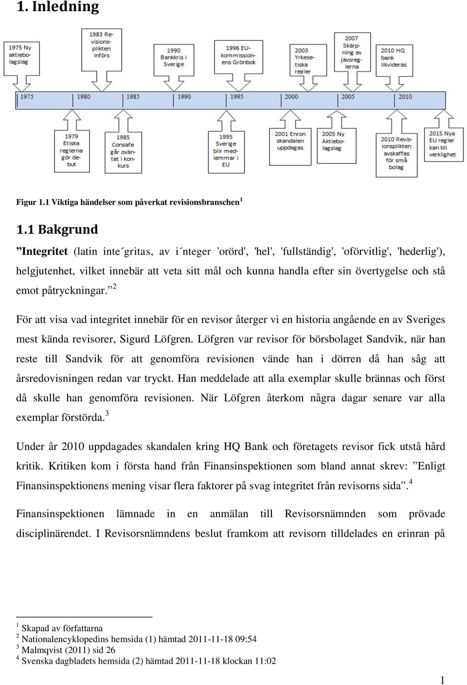 och stå emot påtryckningar. 2 För att visa vad integritet innebär för en revisor återger vi en historia angående en av Sveriges mest kända revisorer, Sigurd Löfgren.