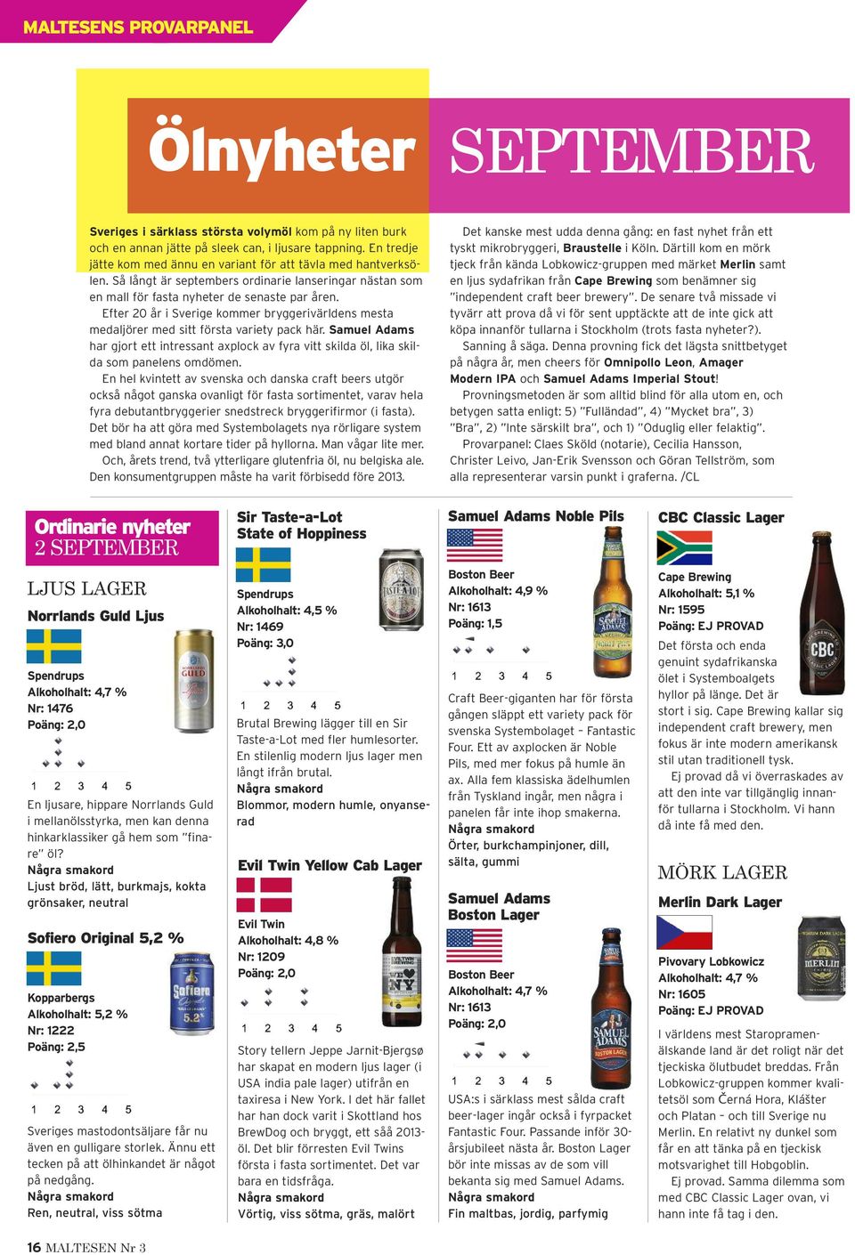 Efter 20 år i Sverige kommer bryggerivärldens mesta medaljörer med sitt första variety pack här. Samuel Adams har gjort ett intressant axplock av fyra vitt skilda öl, lika skilda som panelens omdömen.
