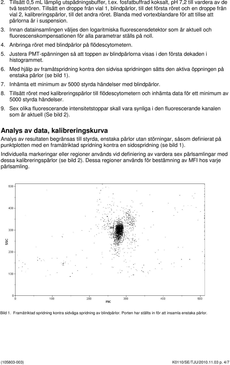 Blanda med vortexblandare för att tillse att pärlorna är i suspension. 3.