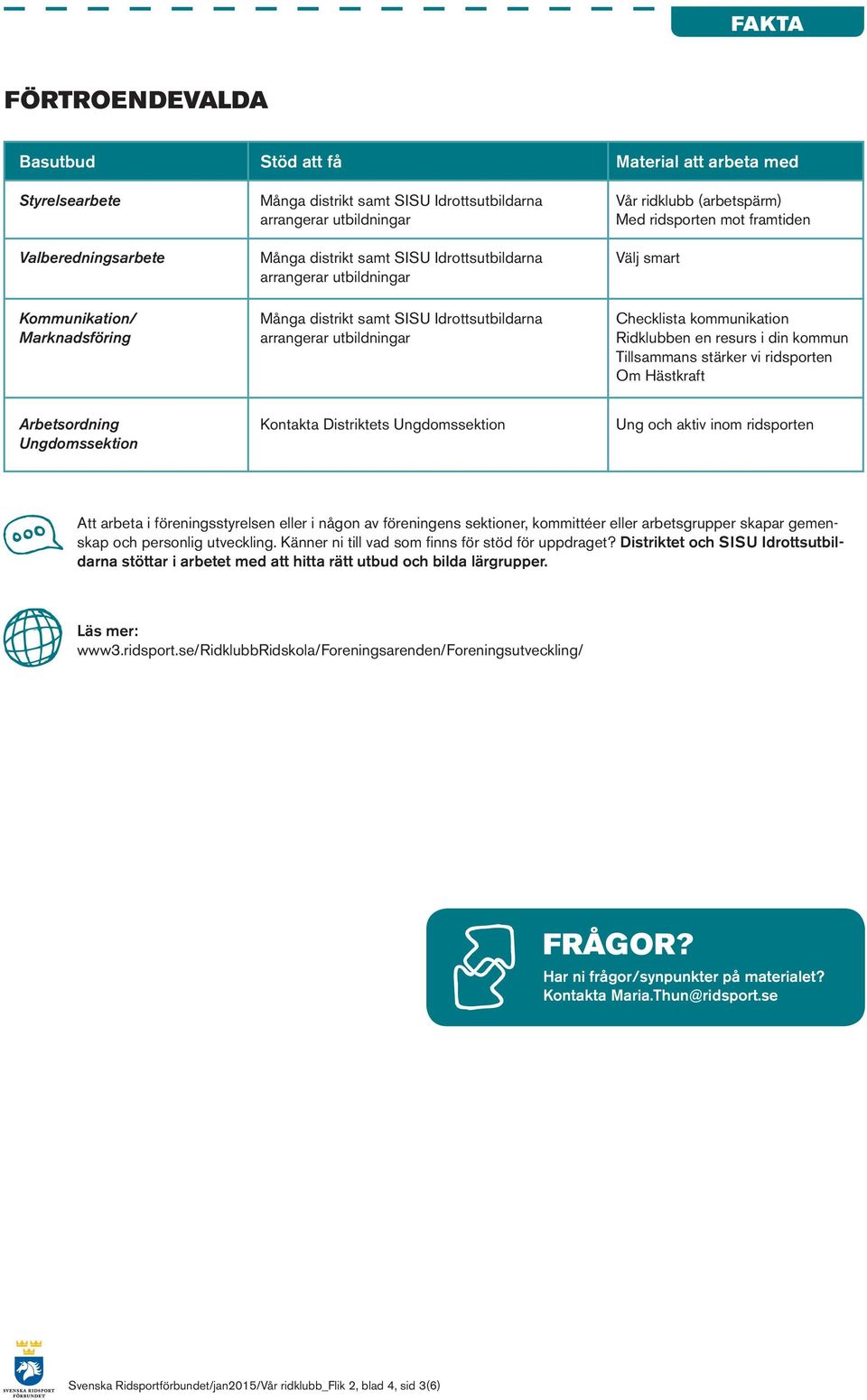 resurs i din kommun Tillsammans stärker vi ridsporten Om Hästkraft Arbetsordning Kontakta Distriktets Ungdomssektion Ung och aktiv inom ridsporten Ungdomssektion Att arbeta i föreningsstyrelsen eller