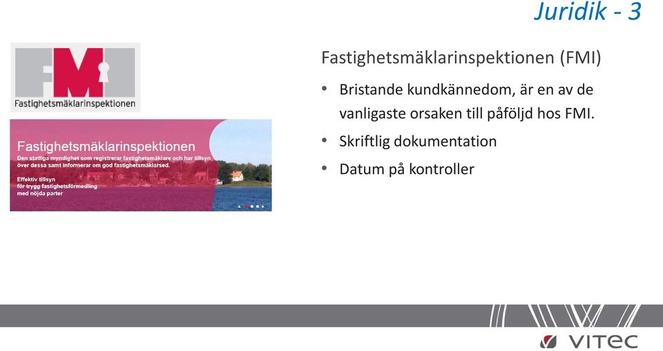 vanligaste orsaken till påföljd hos FMI.
