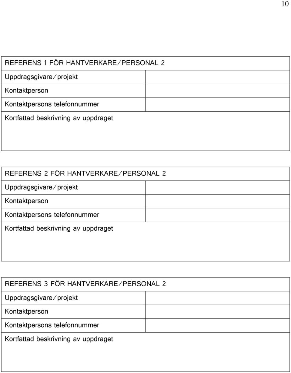 HANTVERKARE/PERSONAL 2 s telefonnummer