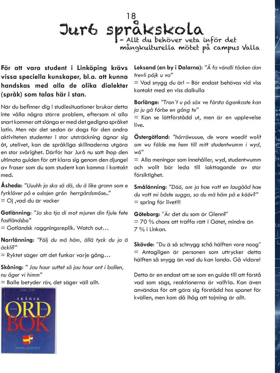 Men när det sedan är dags för den andra aktiviteten studenter i stor utsträckning ägnar sig åt, utelivet, kan de språkliga skillnaderna utgöra en stor svårighet.