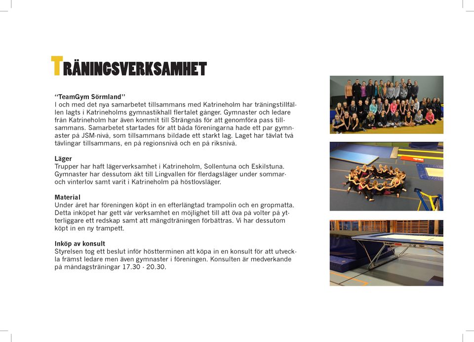 Samarbetet startades för att båda föreningarna hade ett par gymnaster på JSM-nivå, som tillsammans bildade ett starkt lag.