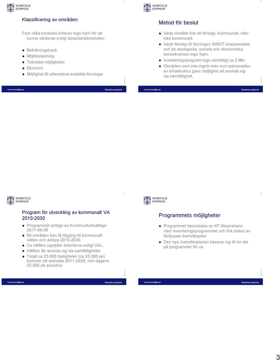 Varje förslag till lösningen SWOT analyserades och de ekologiska, sociala och ekonomiska konsekvenser togs fram.