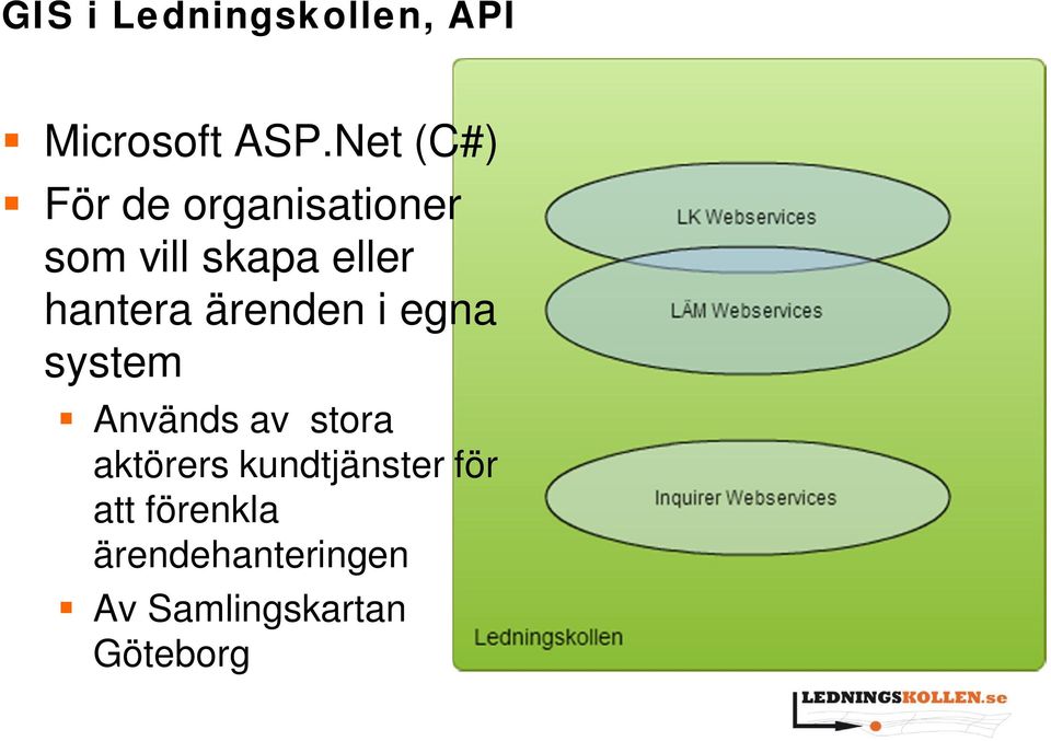 hantera ärenden i egna system Används av stora aktörers