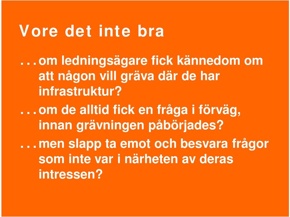 om de alltid fick en fråga i förväg, innan grävningen