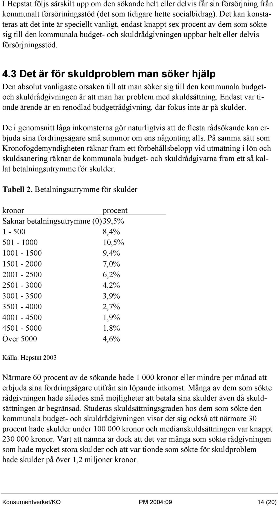 3 Det är för skuldproblem man söker hjälp Den absolut vanligaste orsaken till att man söker sig till den kommunala budgetoch skuldrådgivningen är att man har problem med skuldsättning.