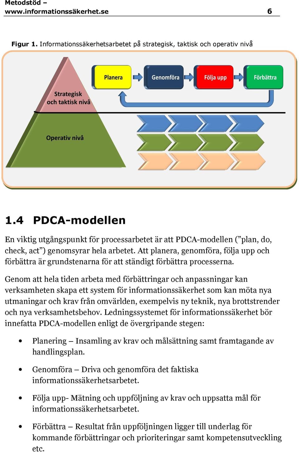 Att planera, genomföra, följa upp och förbättra är grundstenarna för att ständigt förbättra processerna.