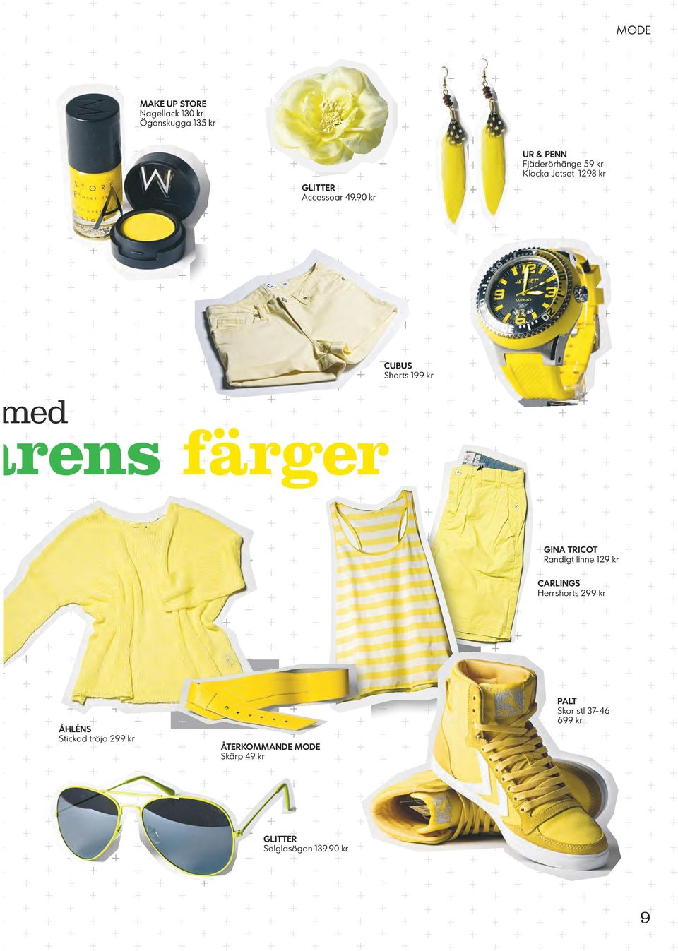 färger GINA TRICOT Randigt linne 129 kr CARLINGS Herrshorts 299 kr ÅHLÉNS Stickad