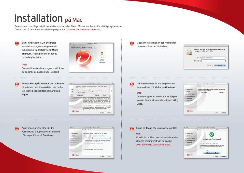 din Mac. dubbelklicka på Install Trend Micro dubbel Titanium. Klicka på Fortsätt när du Titaniu ombeds göra detta. Om du vill avinstallera programmet klickar i mappen User Support.