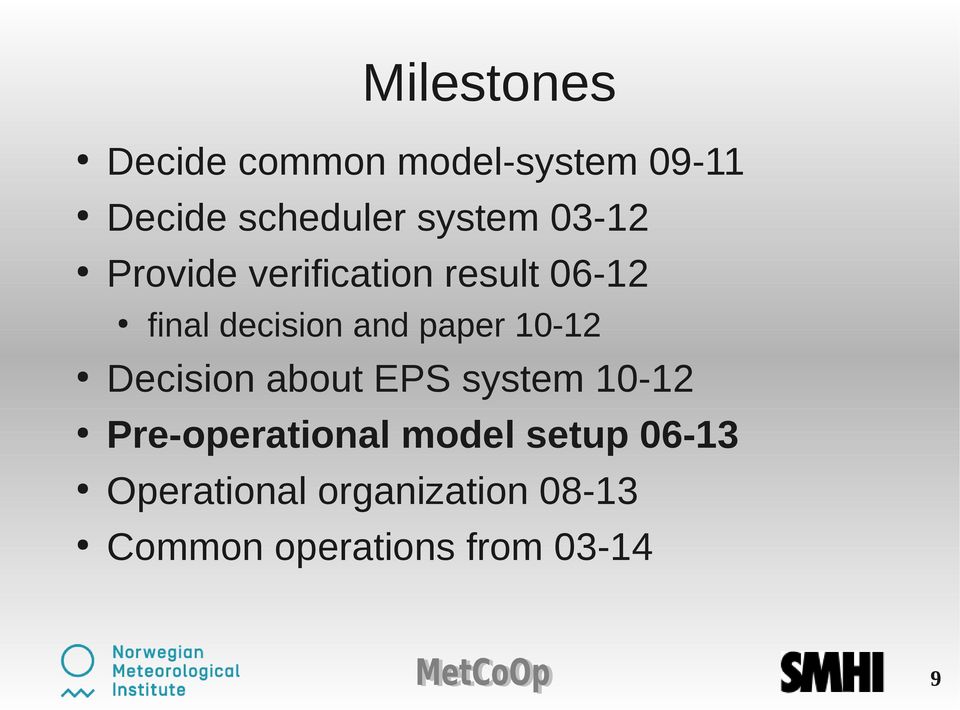 paper 10-12 Decision about EPS system 10-12 Pre-operational model