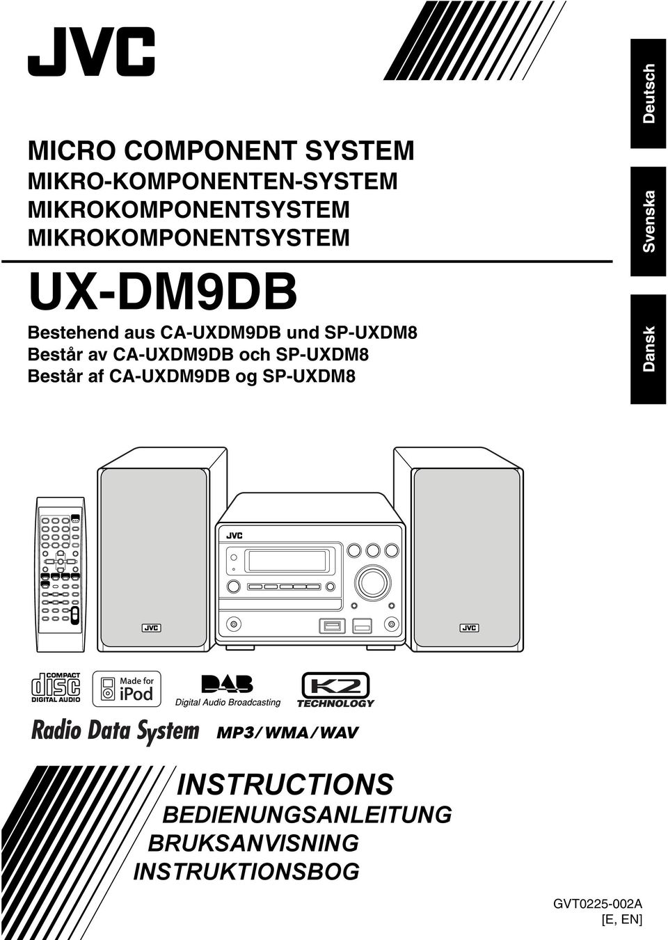 Består av CA-UXDM9DB och SP-UXDM8 Består af CA-UXDM9DB og SP-UXDM8