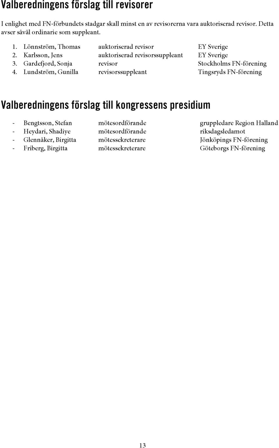 Gardefjord, Sonja revisor Stockholms FN-förening 4.