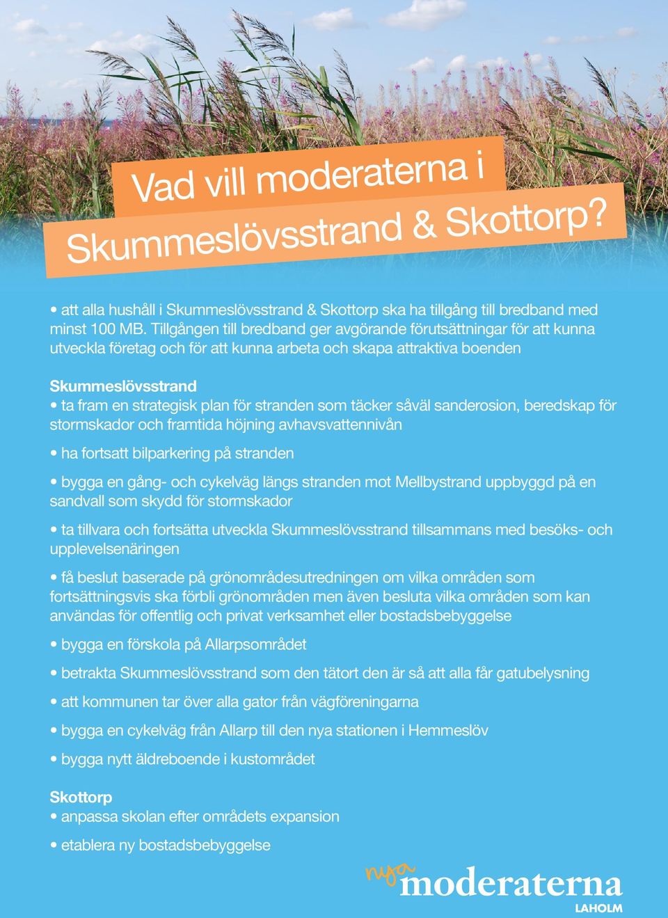 som täcker såväl sanderosion, beredskap för stormskador och framtida höjning avhavsvattennivån ha fortsatt bilparkering på stranden bygga en gång- och cykelväg längs stranden mot Mellbystrand