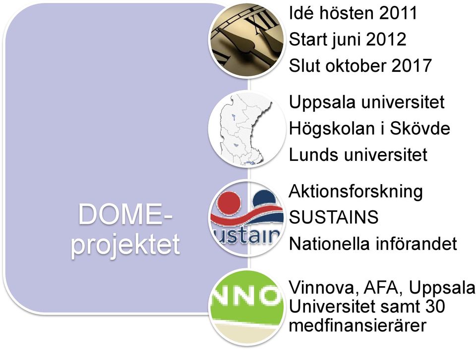 DOMEprojektet Aktionsforskning SUSTAINS Nationella