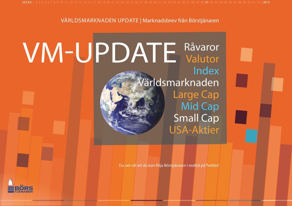 27 28 29 30 31 32 33 34 35 36 37 38 39 40 41 42 43 44 45 46 47 48 49 50 51 52 2015 VÄRLDSMARKNADEN UPDATE Marknadsbrev från Börstjänaren VM-UPDATE