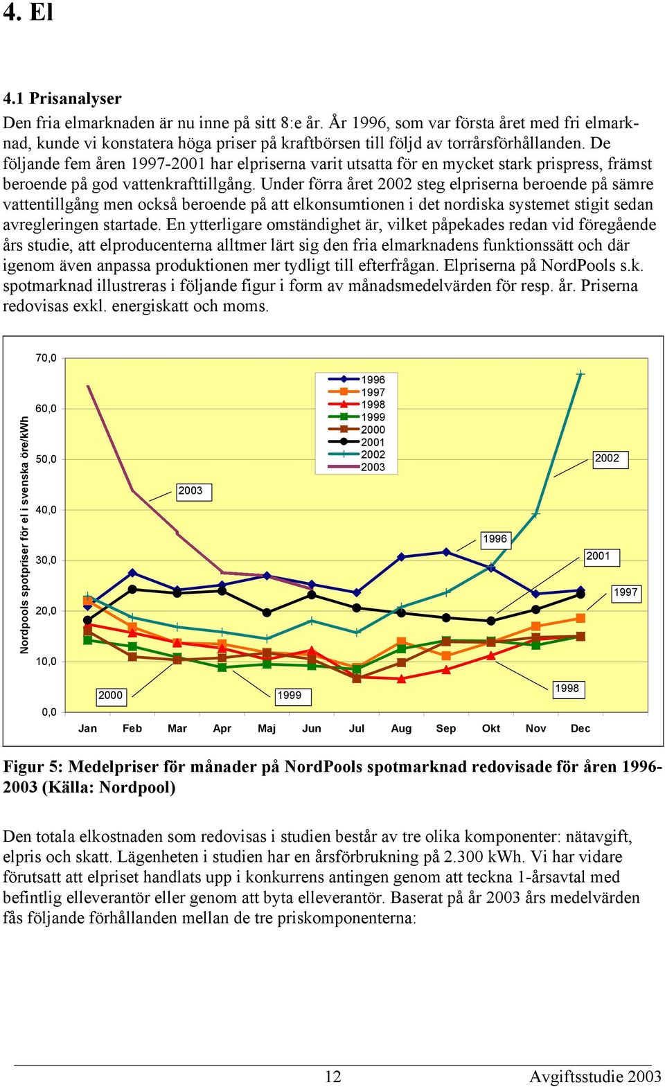 Under förra året 2002 steg elpriserna beroende på sämre vattentillgång men också beroende på att elkonsumtionen i det nordiska systemet stigit sedan avregleringen startade.