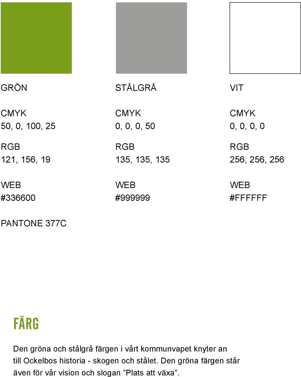 FÄRG Den gröna och stålgrå färgen i vårt kommunvapet knyter an till Ockelbos historia
