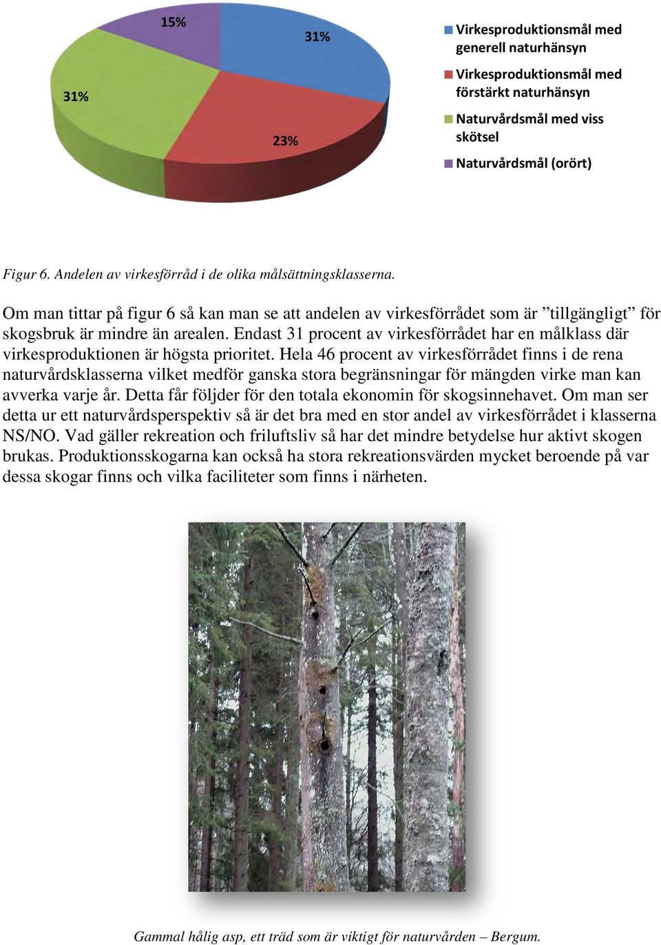 Endast 31 procent av virkesförrådet har en målklass där virkesproduktionen är högsta prioritet.