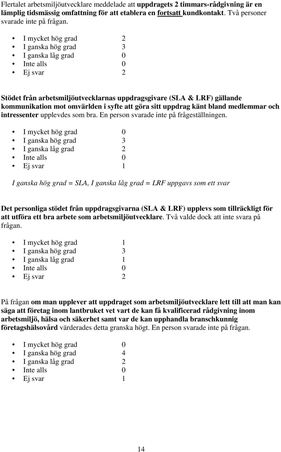 sitt uppdrag känt bland medlemmar och intressenter upplevdes som bra. En person svarade inte på frågeställningen.