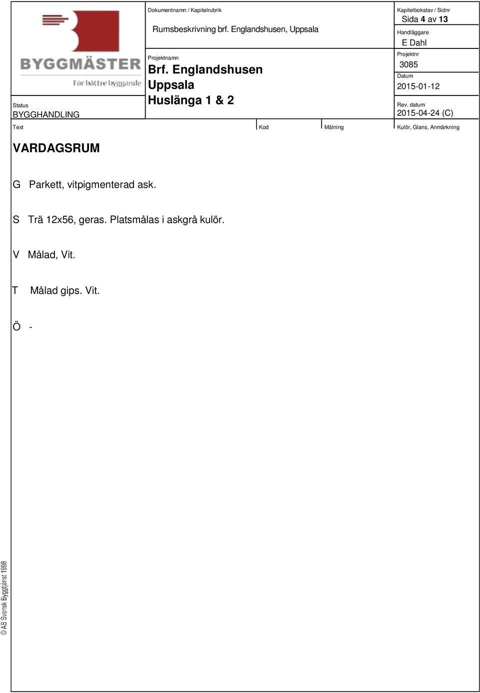 VARDAGSRUM S rä 12x56, geras.