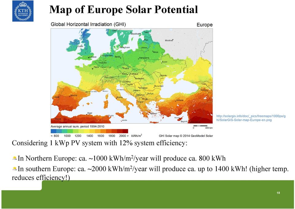 png Considering 1 kwp PV system with 12% system efficiency: In Northern Europe: ca.