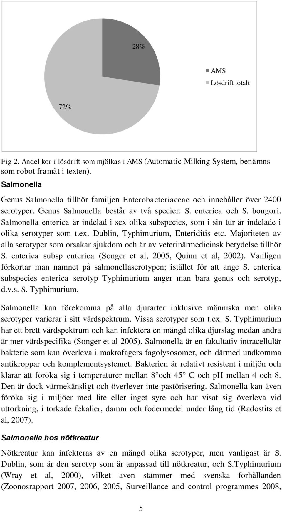 Salmonella enterica är indelad i sex olika subspecies, som i sin tur är indelade i olika serotyper som t.ex. Dublin, Typhimurium, Enteriditis etc.