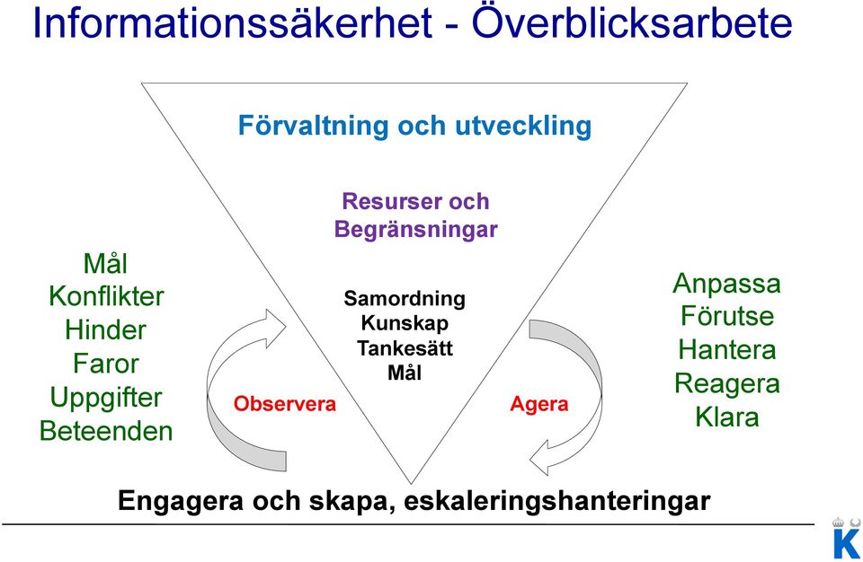 och Begränsningar Samordning Kunskap Tankesätt Mål Agera Anpassa