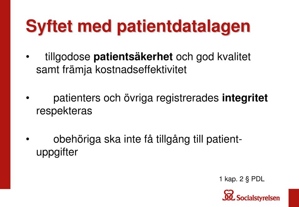 patienters och övriga registrerades integritet