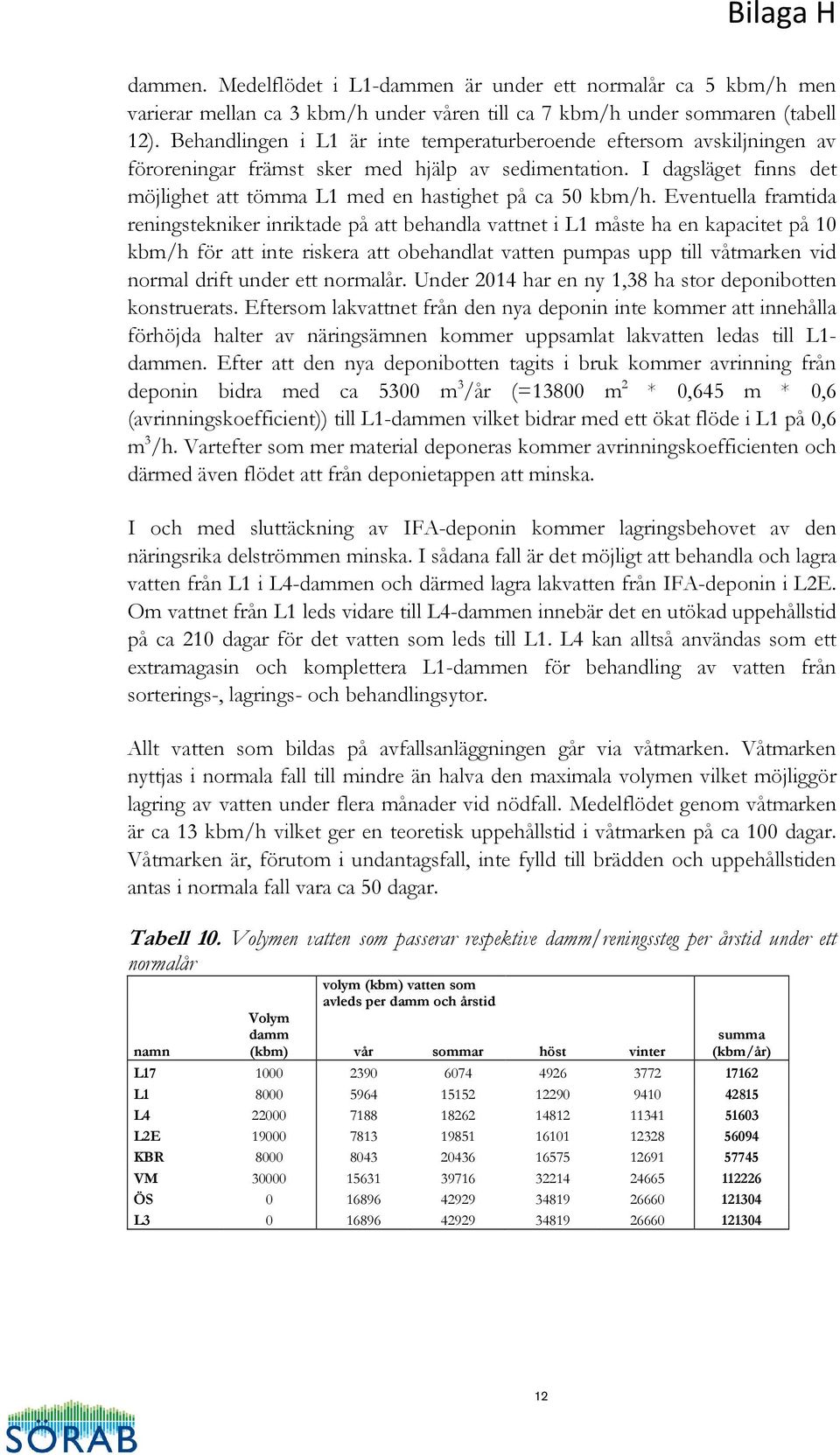 I dagsläget finns det möjlighet att tömma L1 med en hastighet på ca 50 kbm/h.