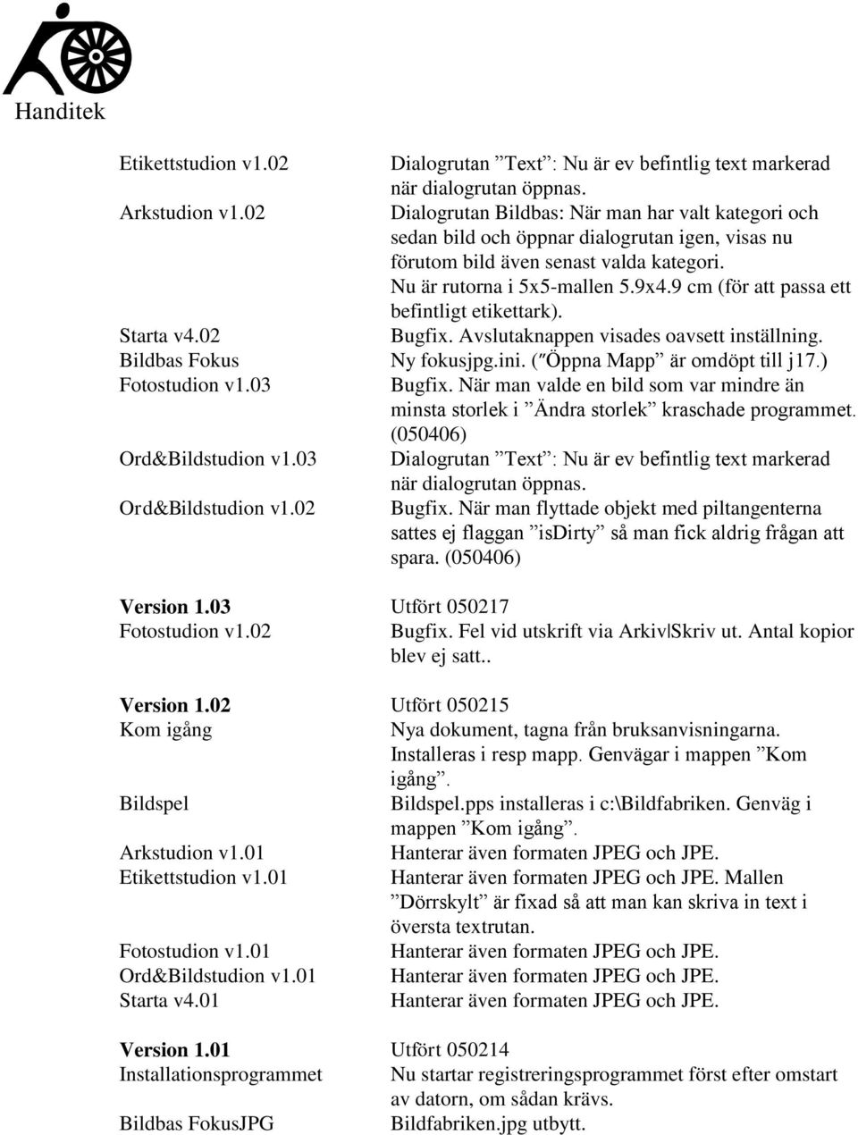 9 cm (för att passa ett befintligt etikettark). Bugfix. Avslutaknappen visades oavsett inställning. Ny fokusjpg.ini. ( Öppna Mapp är omdöpt till j17.) Bugfix.
