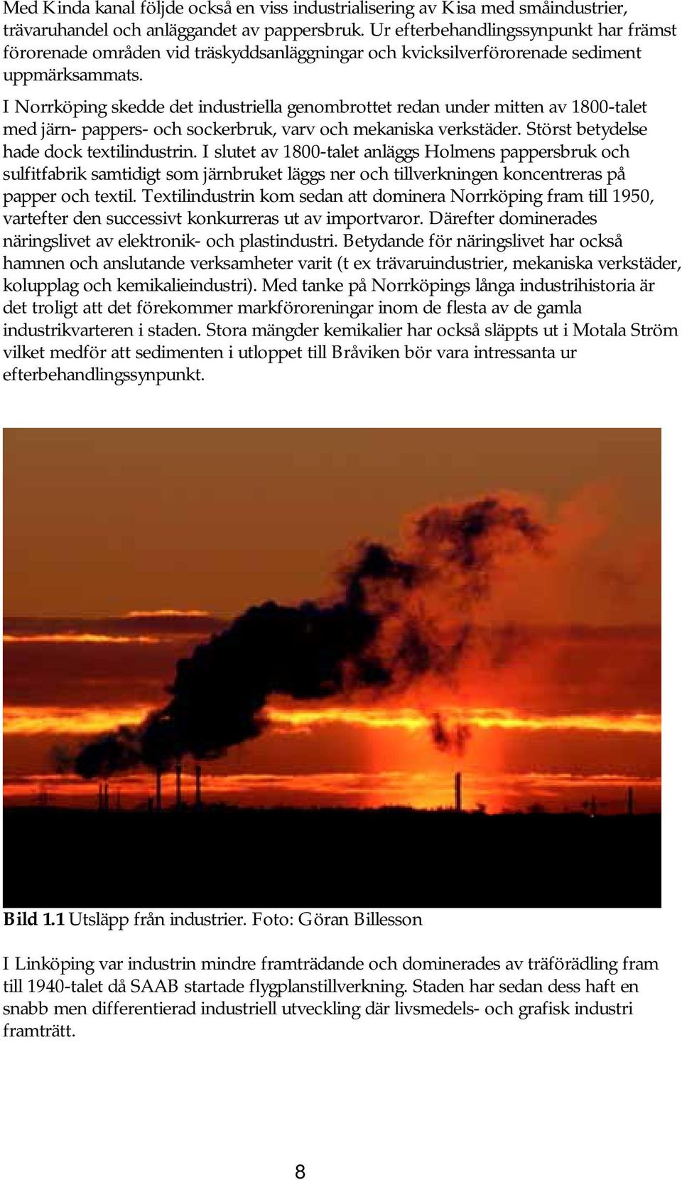 I Norrköping skedde det industriella genombrottet redan under mitten av 1800-talet med järn- pappers- och sockerbruk, varv och mekaniska verkstäder. Störst betydelse hade dock textilindustrin.
