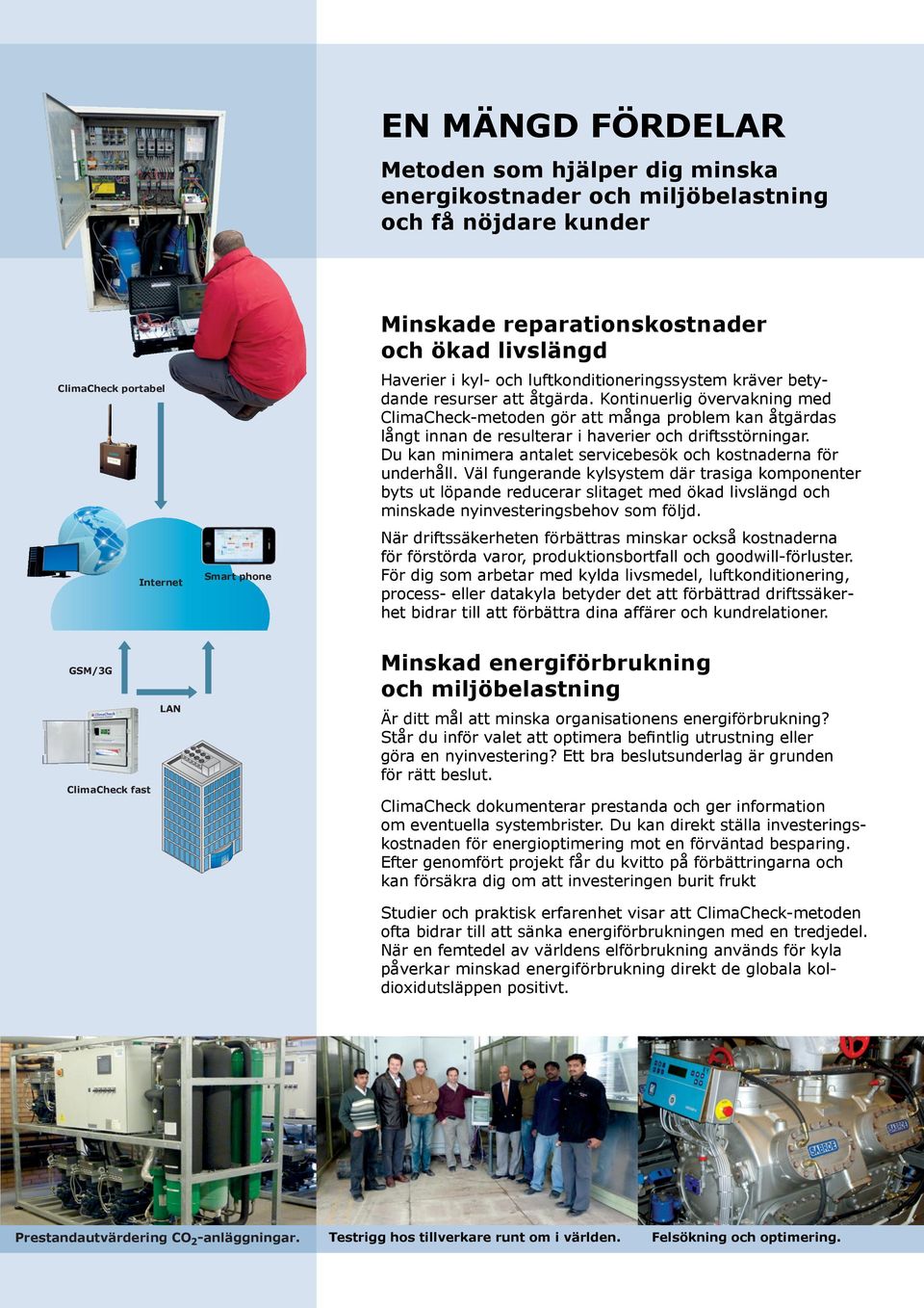 Kontinuerlig övervakning med ClimaCheck-metoden gör att många problem kan åtgärdas långt innan de resulterar i haverier och driftsstörningar.