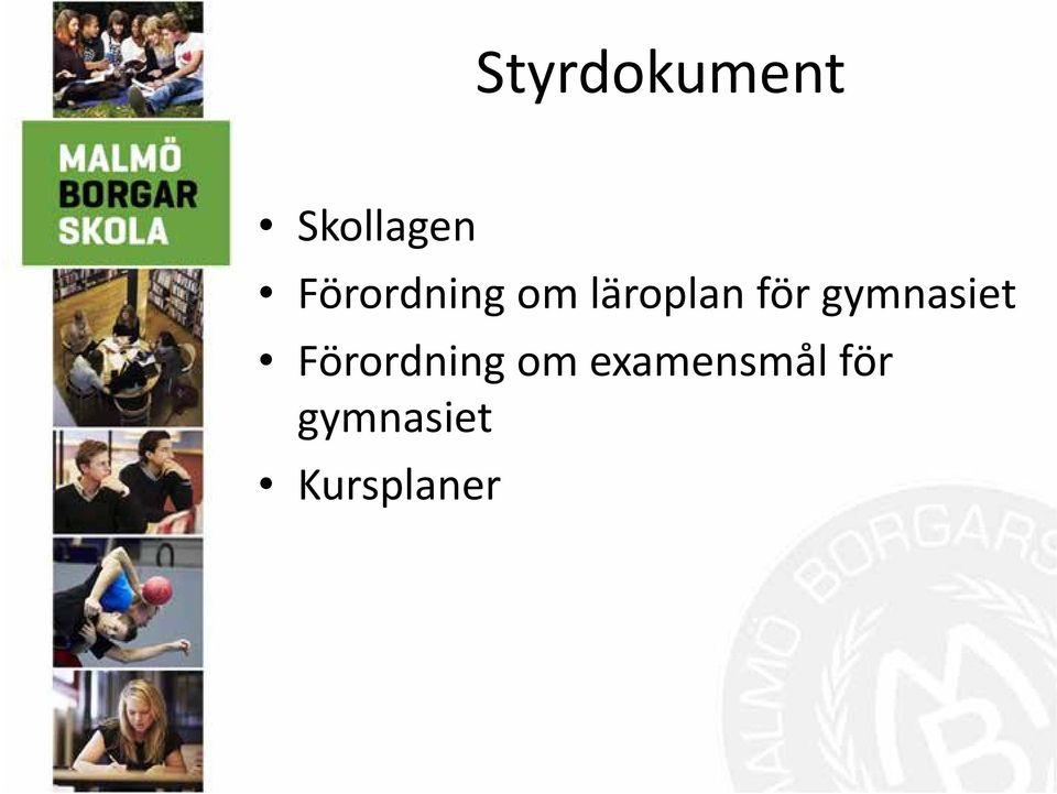 gymnasiet Förordning om