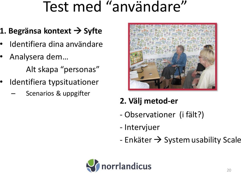 dem Alt skapa personas Identifiera typsituationer Scenarios &