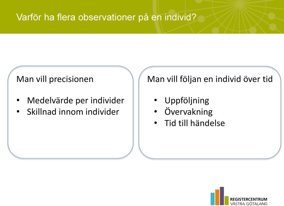 Skillnad innom individer Man vill följan en