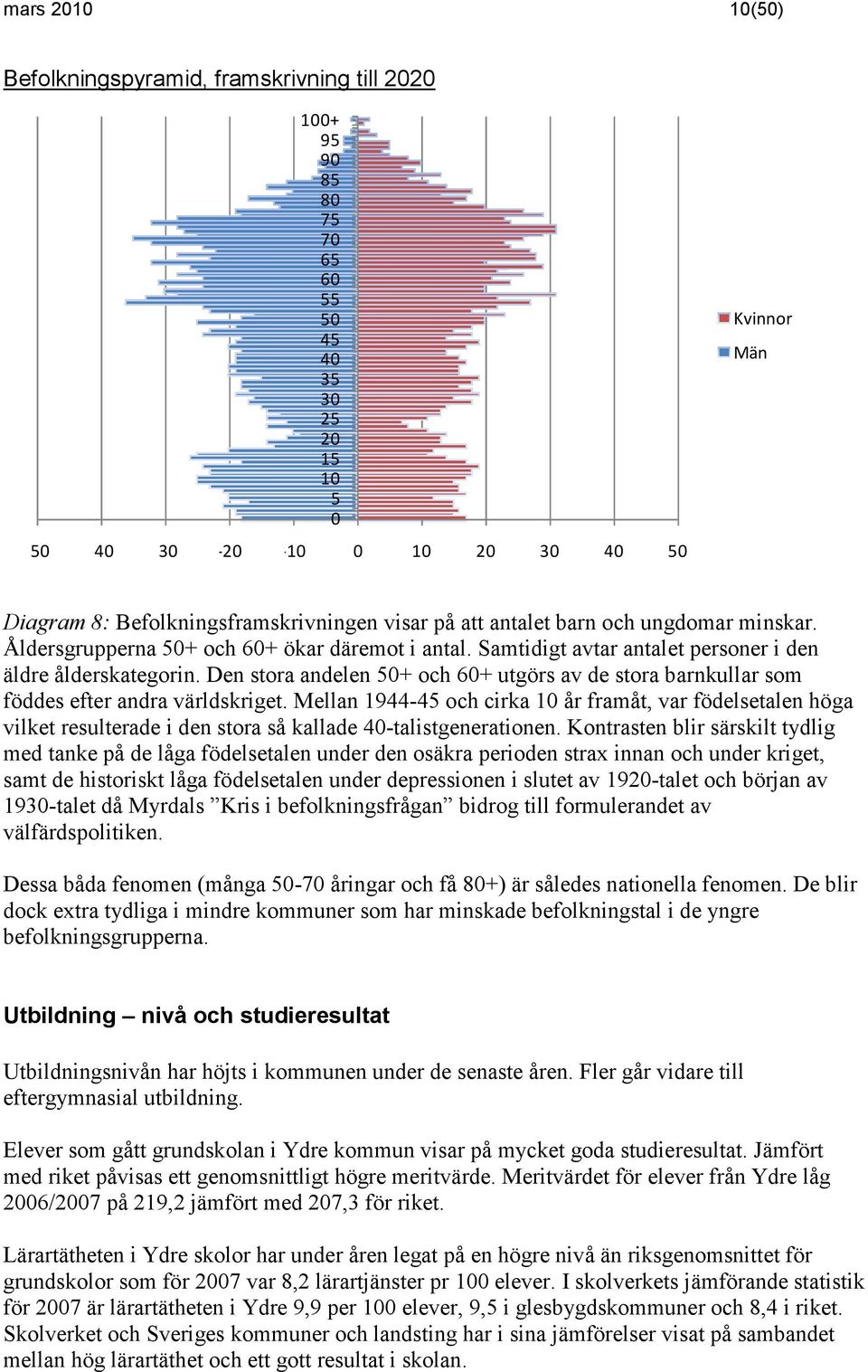 Den stora andelen 5+ och 6+ utgörs av de stora barnkullar som föddes efter andra världskriget.