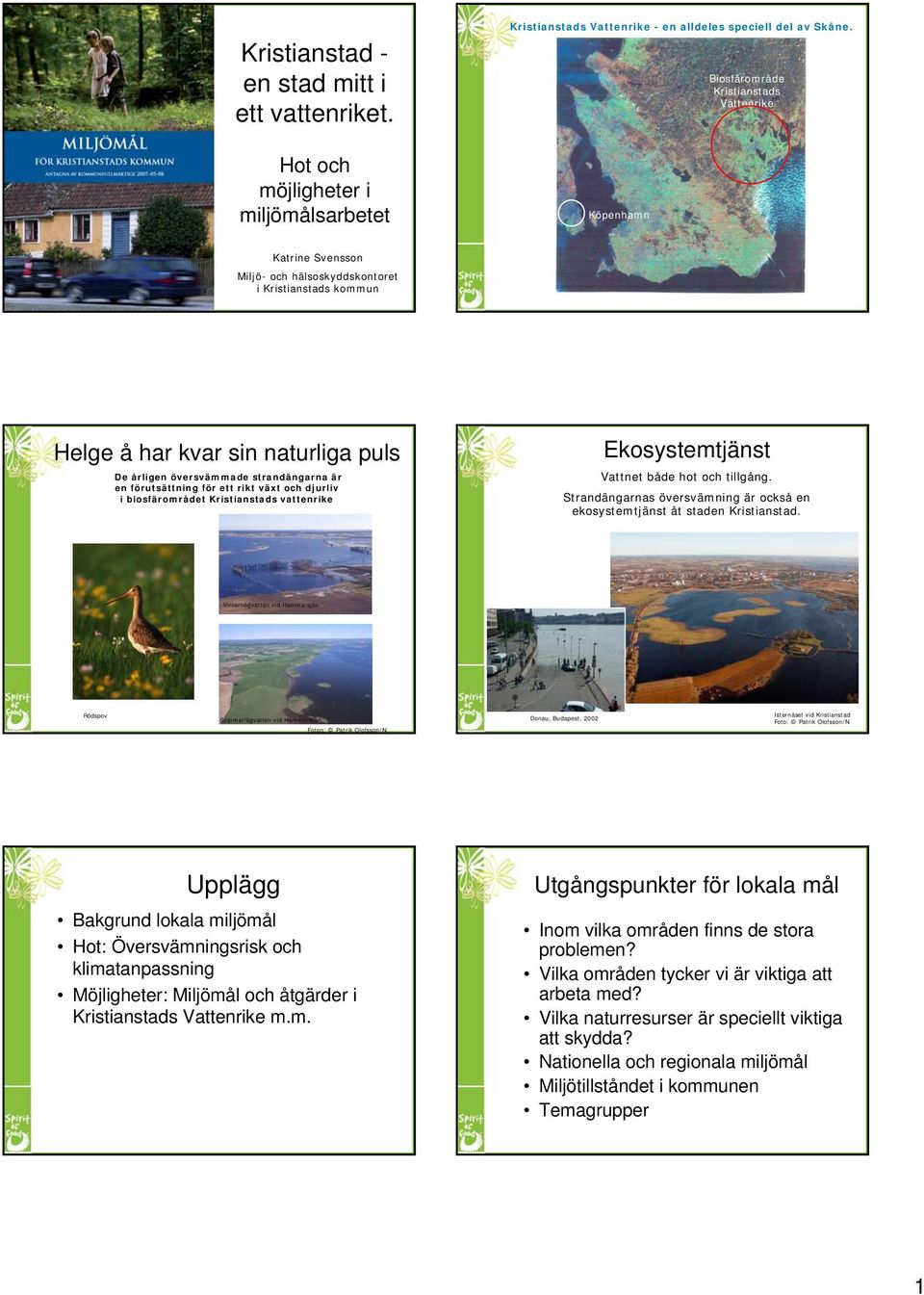 förutsättning för ett rikt växt och djurliv i biosfärområdet Kristianstads vattenrike Ekosystemtjänst Vattnet både hot och tillgång.
